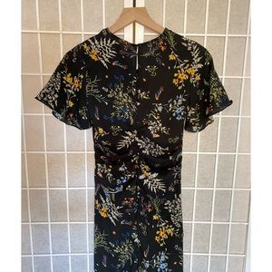 Walter Baker gathered floral midi dress